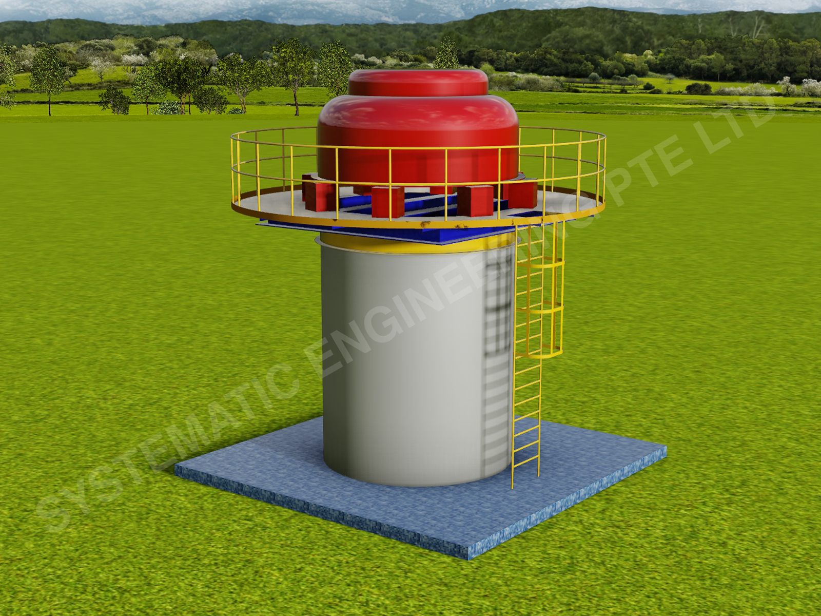 WATER TANK WITH COOLING TOWER